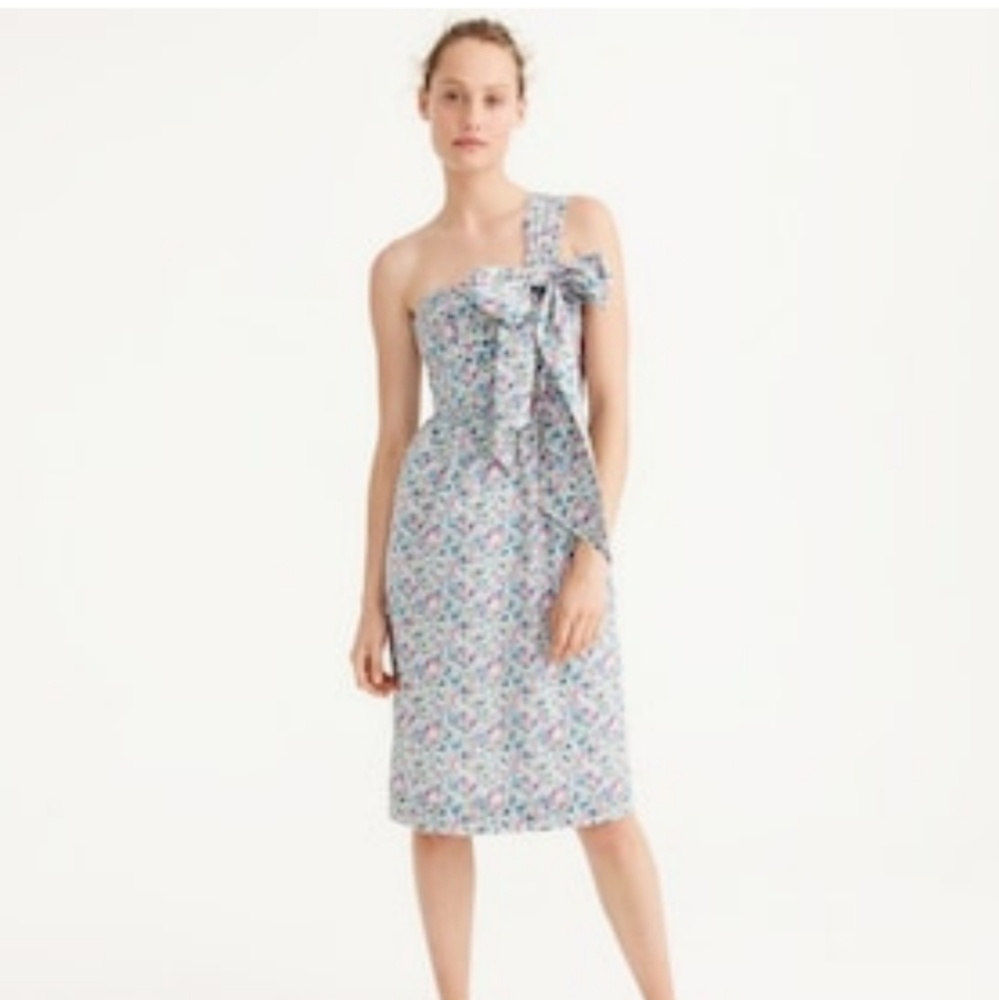 Brand new JCrew One shoulder Tie dress in Liberty